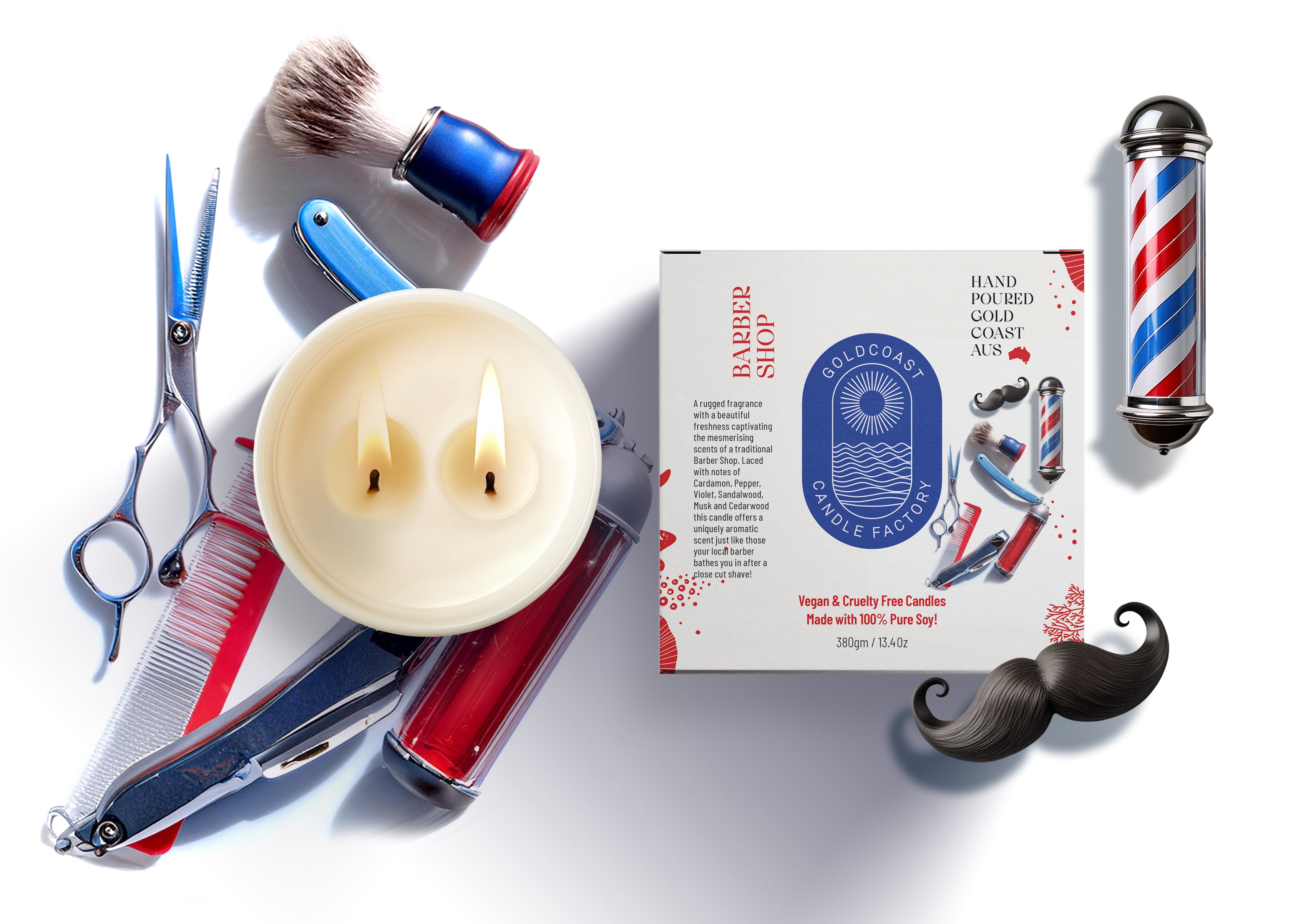 Barber Shop  (Leather & Sandalwood) | 380g Pure Soy Candle