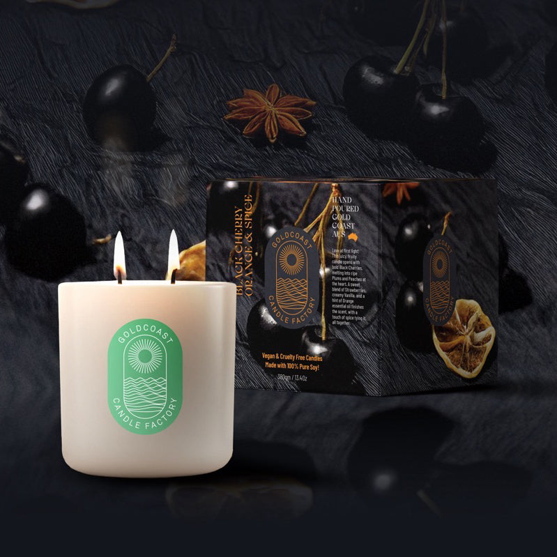 Black Cherry, Orange & Spice Signature Candle 380g - NEW