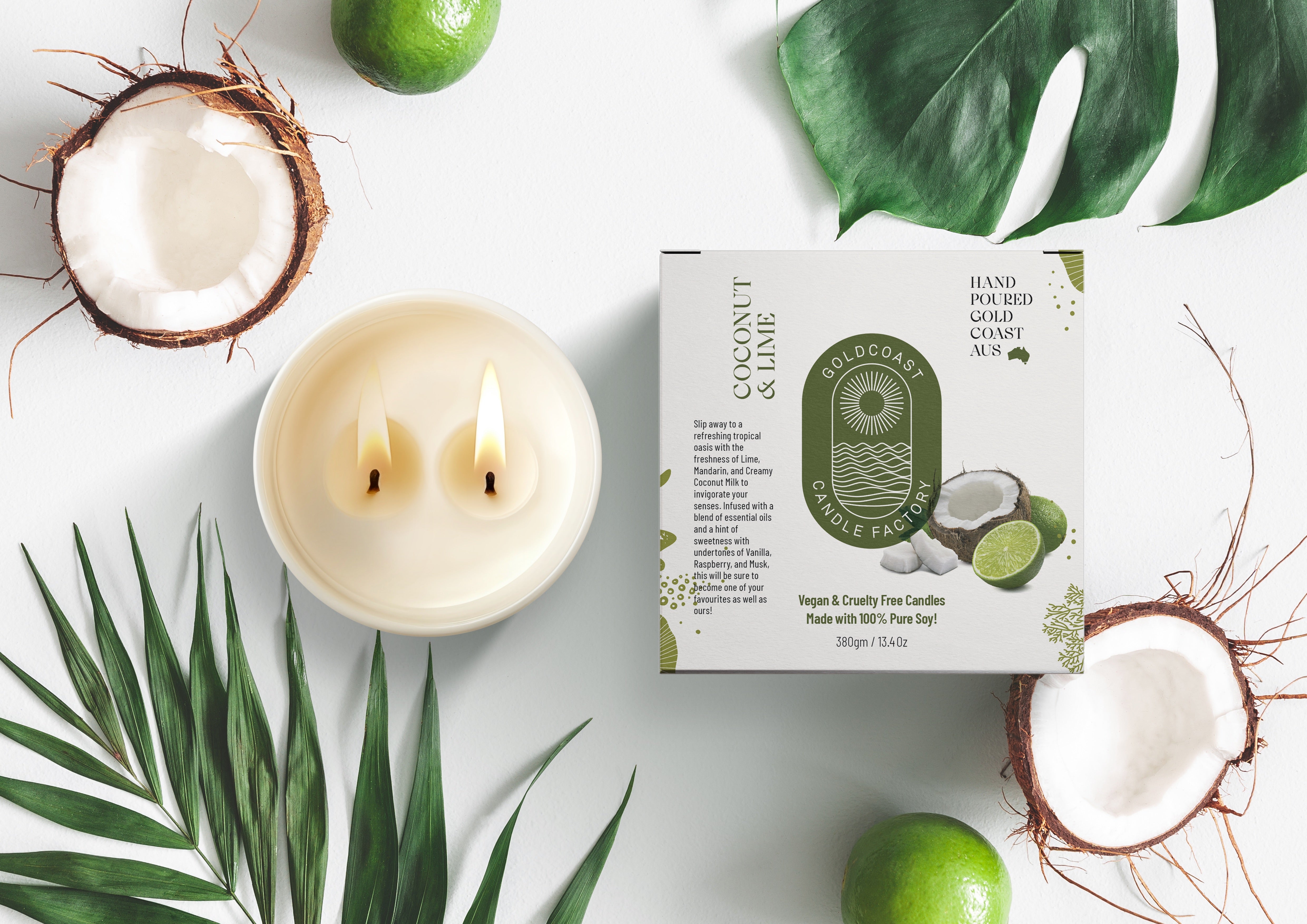 Coconut Lime | 380g Pure Soy Candle - MOST GIFTED 🎁