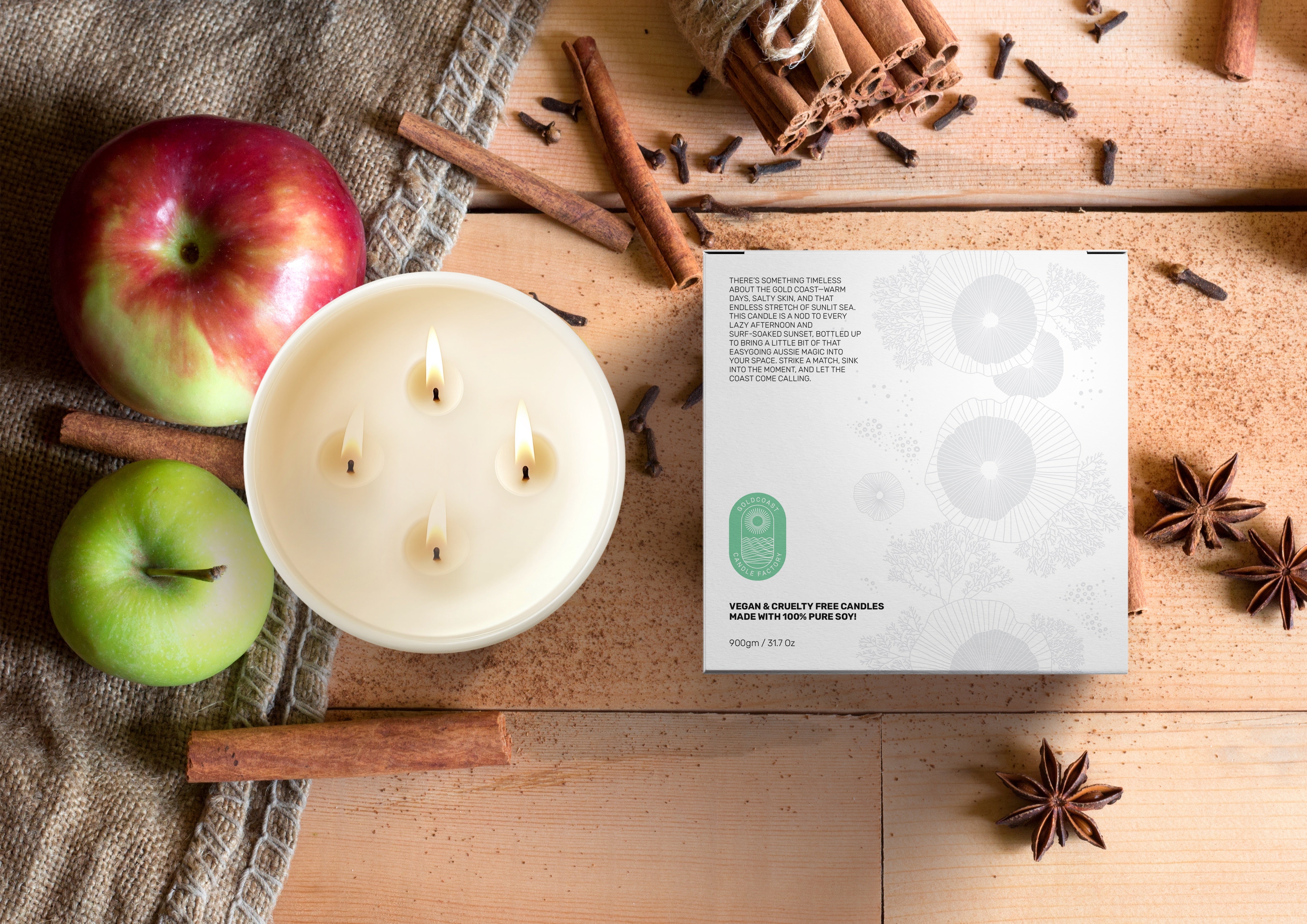 Apple & Cinnamon | 900g Pure Soy Candle
