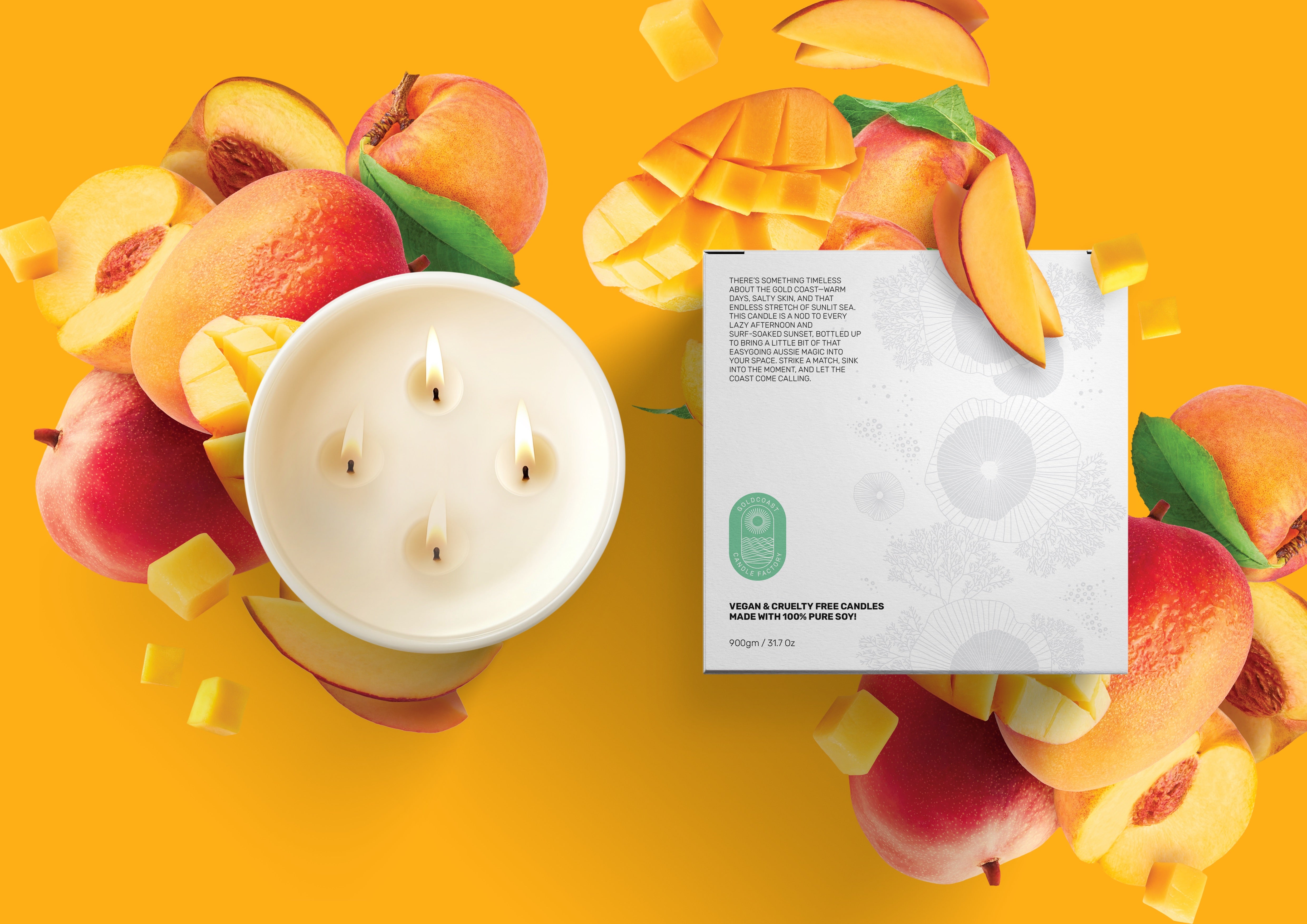 Mango & Peach | 900gm Pure Soy Candle