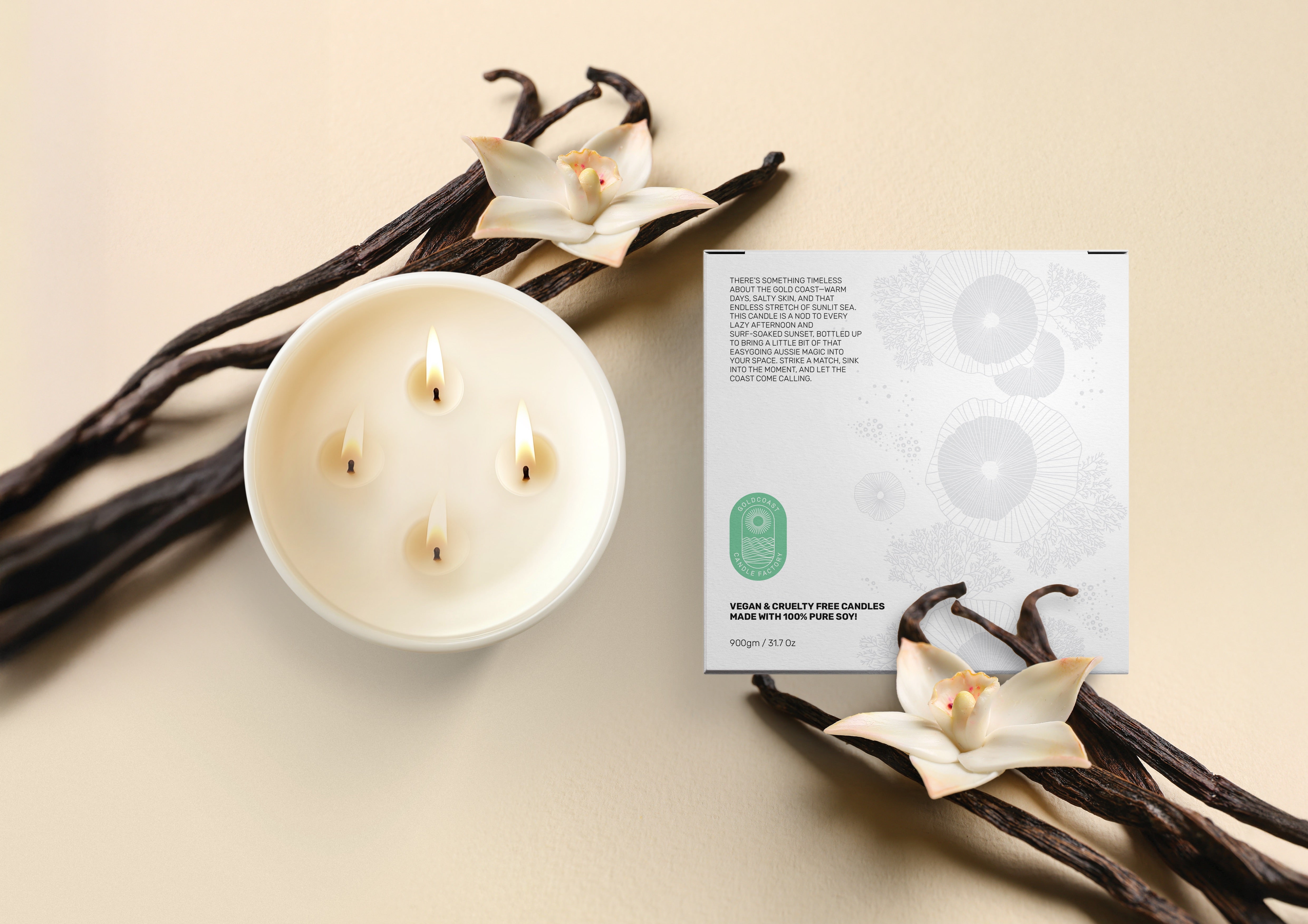 Sweet Vanilla Bean | 900gm Pure Soy Candle