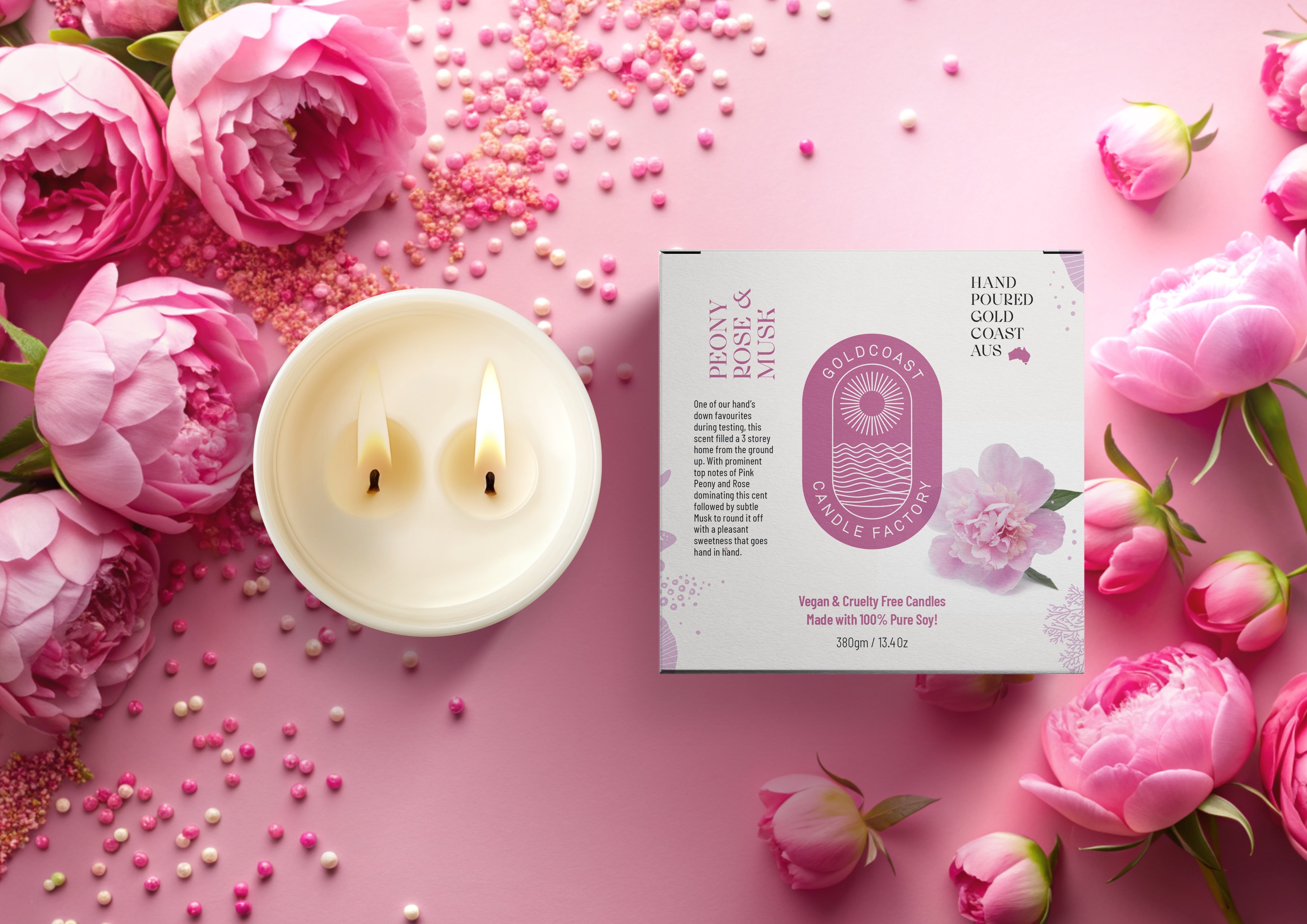 Peony Rose & Musk Candle 380g