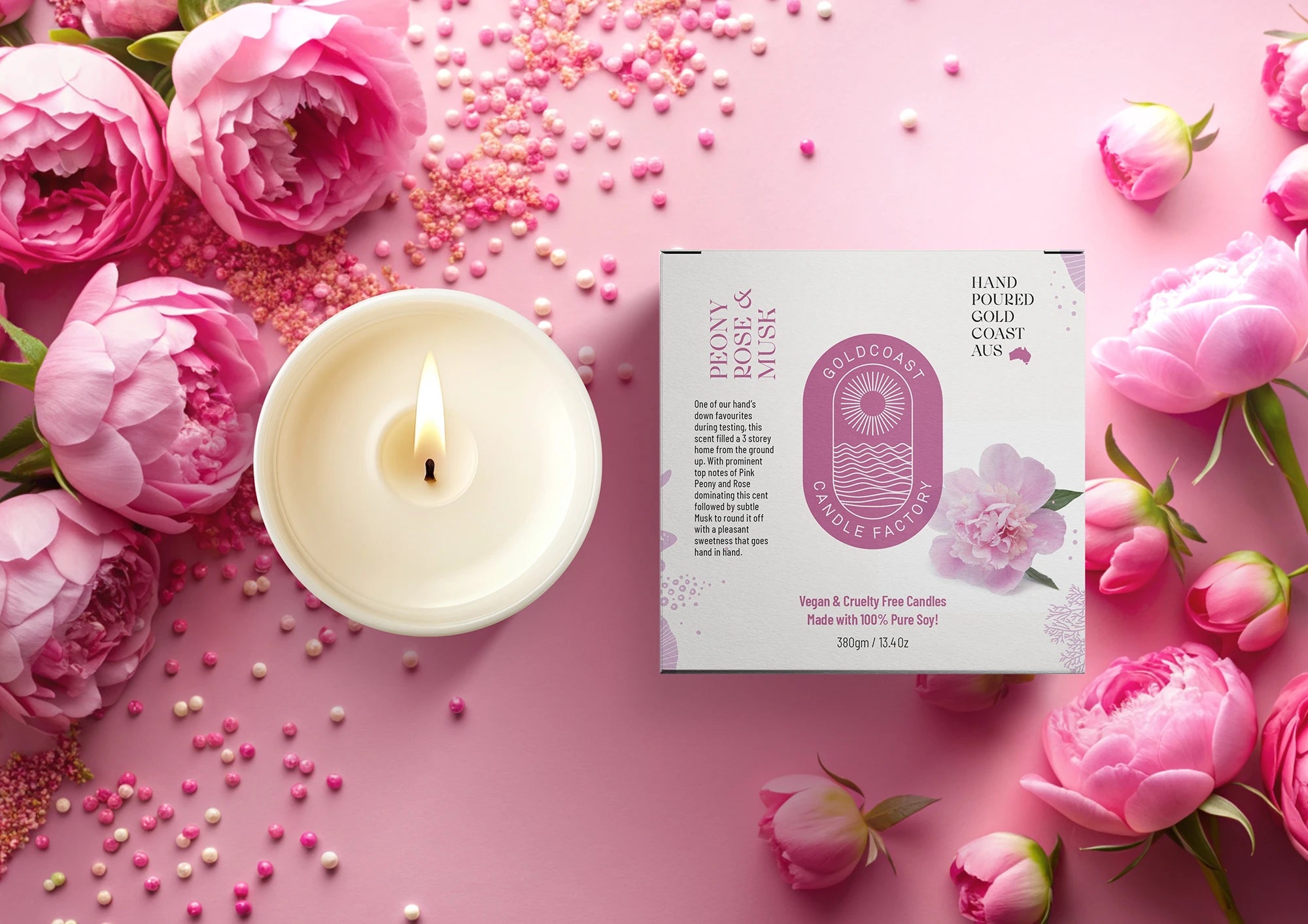 Peony Rose & Musk Candle 380g