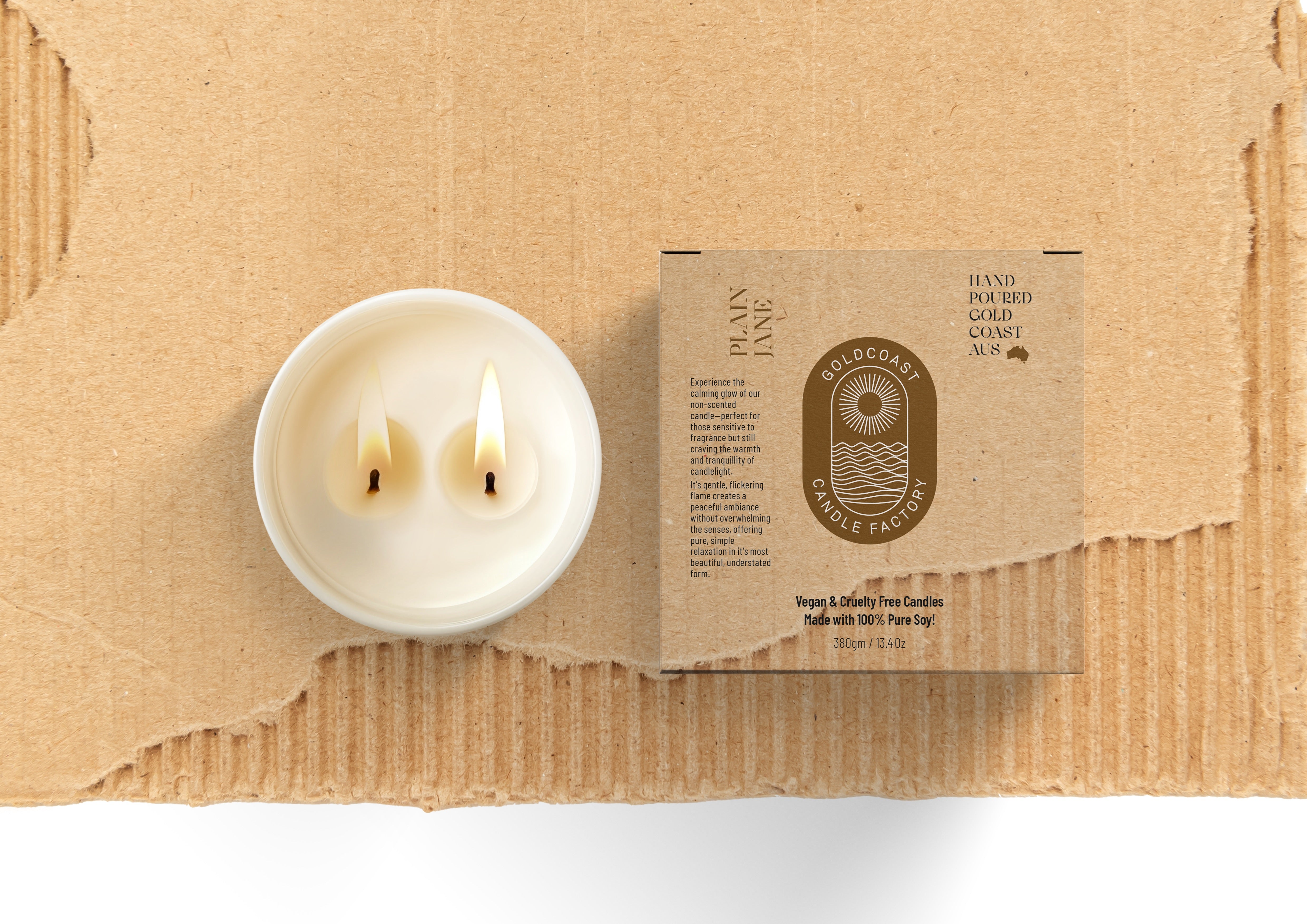 Plain Jane Candle 380g - (Fragrance Free) - NEW
