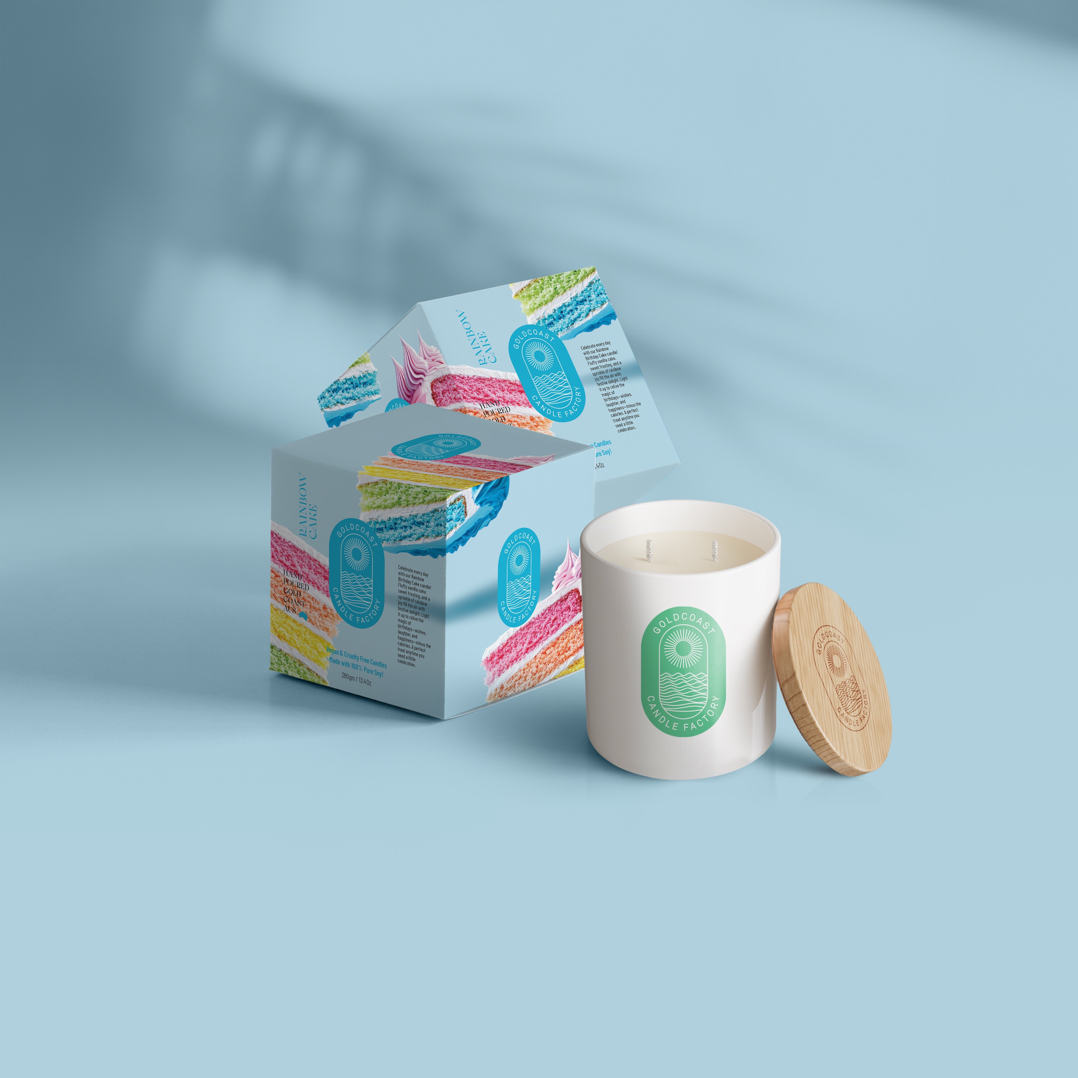 Rainbow Cake Candle 380g - NEW