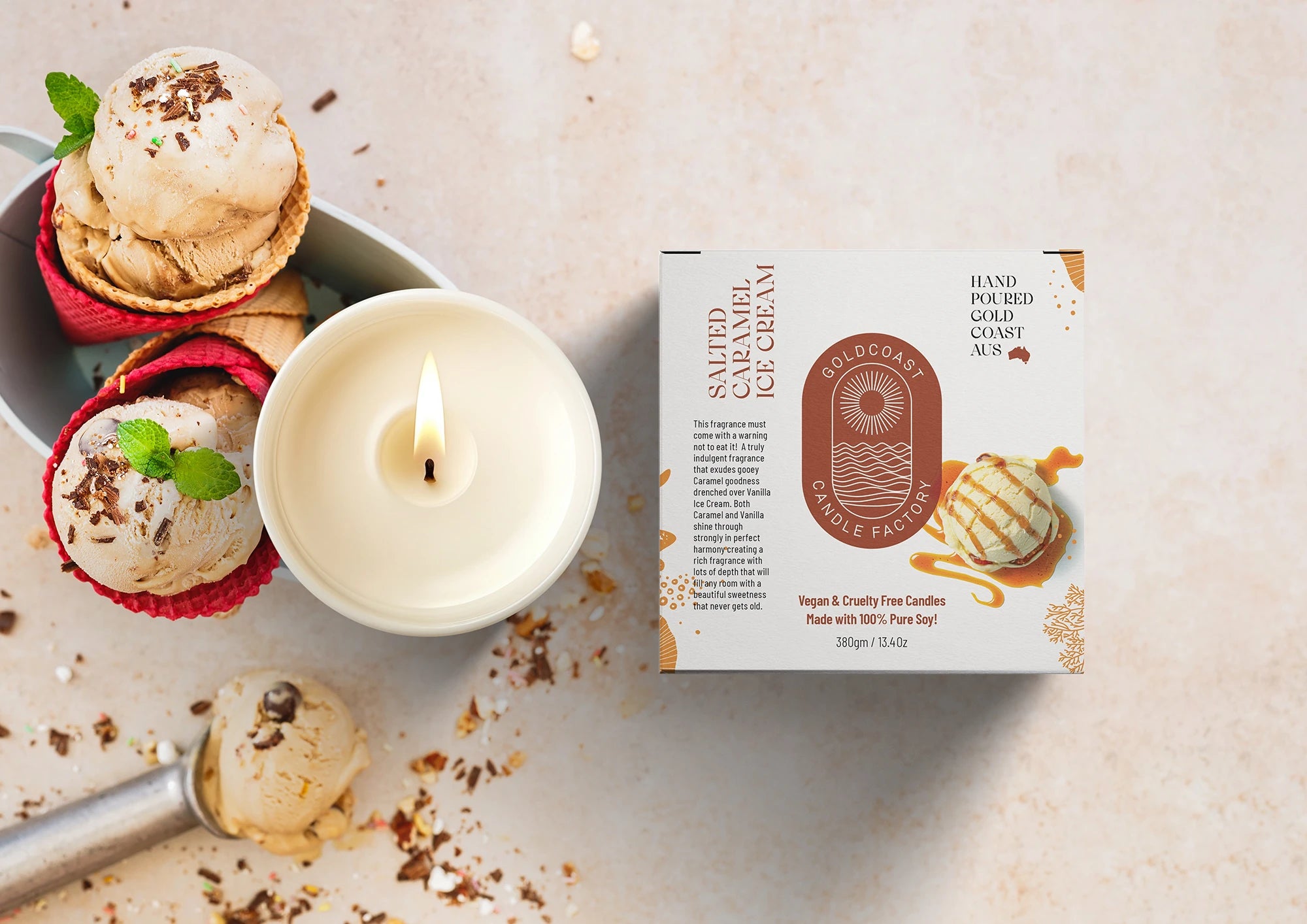 Salted Caramel Ice Cream Candle 380g