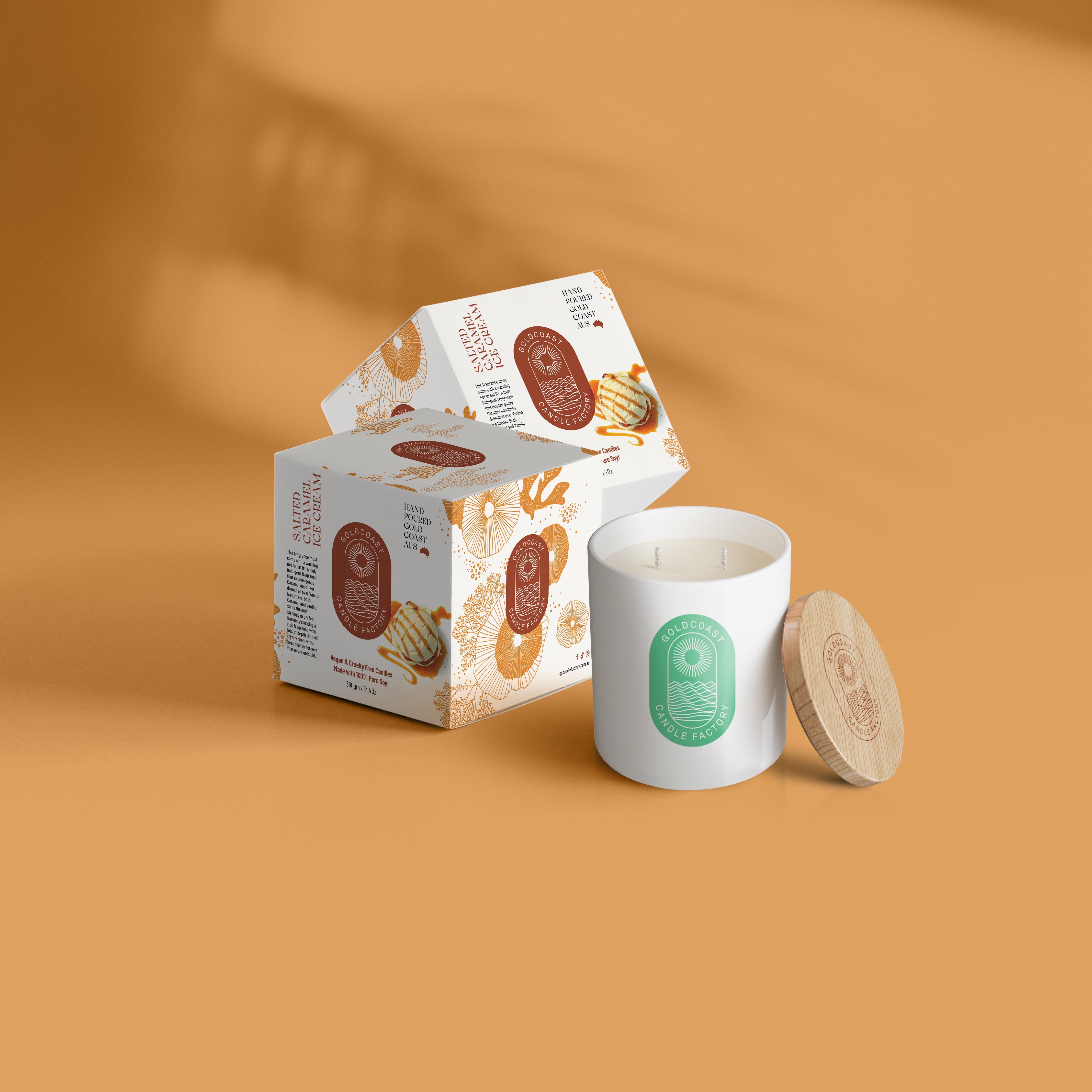 Salted Caramel Ice Cream | 380g Pure Soy Candle